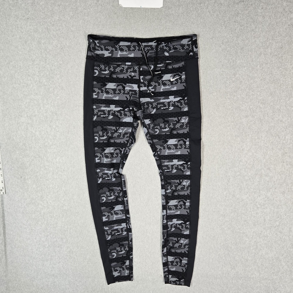Nike Women Activewear Pants L Black Camouflage Epic Lux Clash Legging Dri-Fit
